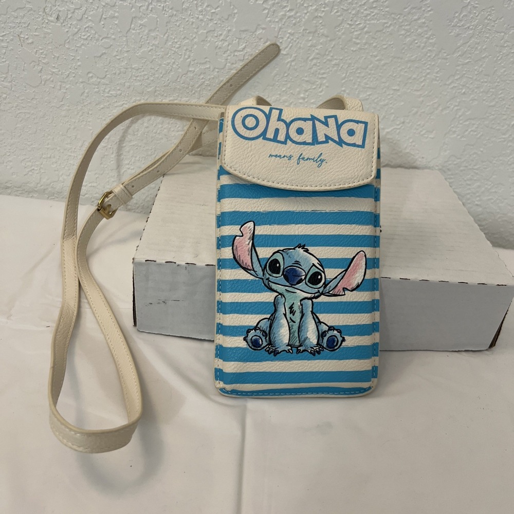 Danielle‎ Nicole Disney Stitch Ohana Tech Crossbody Bag Purse Blue 7.25 X 4.25
